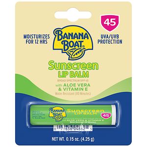 Banana Boat Aloe Vera with Vitamin E Sunscreen Lip Balm, SPF 45
