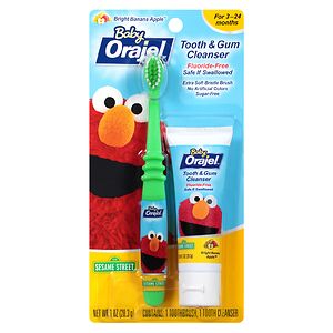  Orajel Baby Tooth & Gum Cleanser Sesame Street Bright Banana Apple 