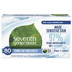 Seventh Generation Natural Fabric Softener Sheets, Free & Clear