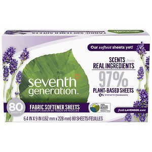 Seventh Generation Natural Fabric Softener Sheets, Blue Eucalyptus & Lavender