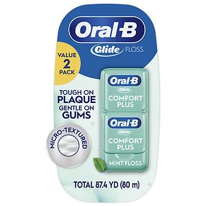 Oral-B Glide Floss, Comfort Plus 2 Pack, Mint