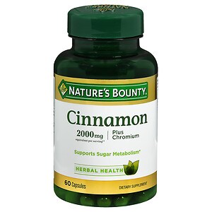 Nature's Bounty High Potency Cinnamon 2000 Plus Chromium Dietary Supplement Capsules