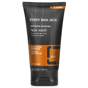 Every Man Jack Face wash Skin Clearing, 2% Salicylic Acid Acne Cleanser, Fragrance Free