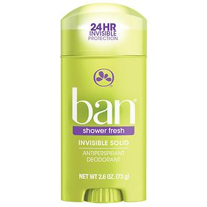 Ban Invisible Solid, Antiperspirant & Deodorant, Shower Fresh