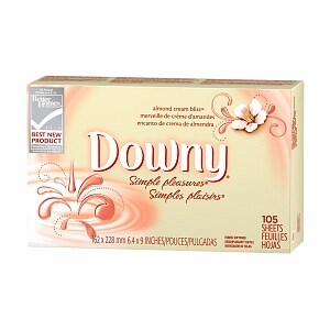 Downy Simple Pleasures Fabric Softener Dryer Sheets, Almond Cream Bliss