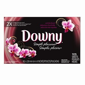 Downy Simple Pleasures Fabric Softener Dryer Sheets, Orchid Allure