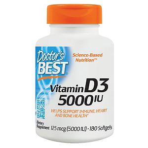 Doctor's Best Vitamin D3 5000 IU, Softgel Capsules