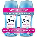 Secret Antiperspirant/Deodorant Invisible Solid 2 PackPowder