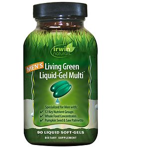 Irwin Naturals Men's Living Green Liquid-Gel Multi Soft-Gels