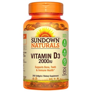 Sundown Naturals Vitamin D3 2000 IU Dietary Supplement Softgels image