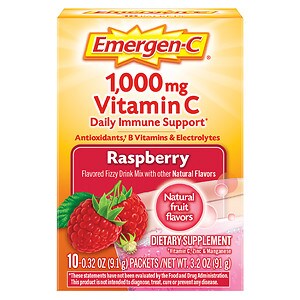 Emergen-C 1000 mg Vitamin C Fizzy Drink Mix, Raspberry