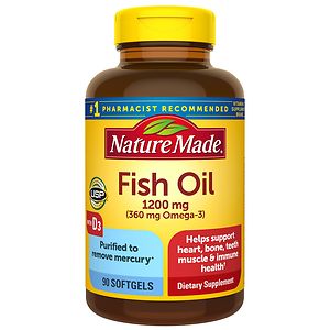 Nature Made Fish Oil 1200mg + Vitamin D 1000 IU, Liquid Softgels