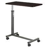 Non Tilt Top Overbed TableWalnut and Silver Vein Steel wag-Non Tilt Top Overbed TableWalnut and Silver Vein Steel