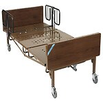 Drive Medical Heavy Duty Bariatric Hospital Bed and 1 pair T Rails, 600 pound limit