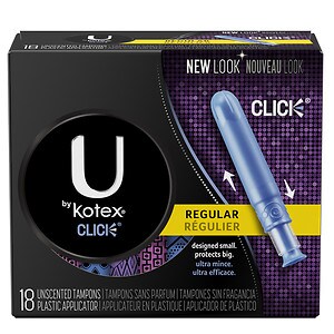 U by Kotex U Click Tampons Unscented Regular, 18 ea Regular Absorbency
