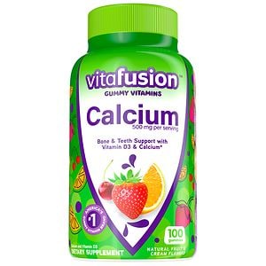 Vitafusion Calcium, 500mg + Vitamin D, Adult Vitamins, Gummies Creamy Swirled Fruits image