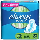 Maxi Pads with Wings Unscented,Long Super wag-Maxi Pads with Wings Unscented,Long Super