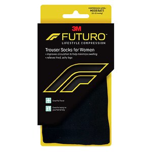 FUTURO Revitalizing Trouser Socks for Women, Moderate, Medium Black