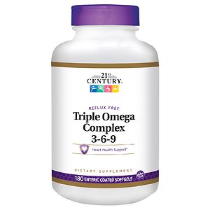 21st Century Enteric Coated Triple Omega Complex 3-6-9, Reflux Free