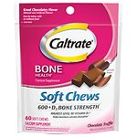Caltrate Calcium & Vitamin D Supplement, 600+D, Soft Chews, Chocolate Truffle