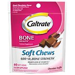 Caltrate Calcium & Vitamin D Supplement, 600+D, Soft Chews Chocolate Truffle product image