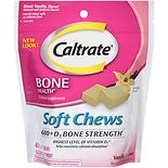 Caltrate Calcium & Vitamin D Supplement, 600+D, Soft Chews Vanilla Creme product image