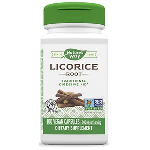 Nature's Way Licorice Root 450 mg Dietary Supplement Capsules image