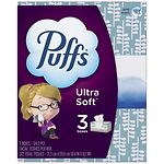 Puffs Ultra Soft & Strong Facial Tissues, 3 boxes (124 count each)