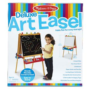 Melissa and Doug Deluxe Wooden Standing Art Easel Ages 3 +