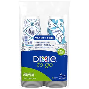 Dixie PerfecTouch Grab 'N Go Paper Cups & Lids, 12 oz (355ml)