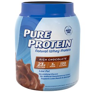 Pure Protein 100% Natural Whey Protein, Rich Chocolate