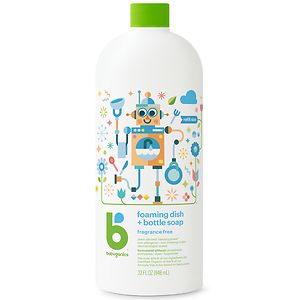 BabyGanics The Dish Dazzler Foaming Dish and Bottle Soap Eco Refill, Fragrance Free