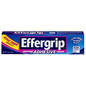Effergrip Extra Strong Denture Adhesive Cream, Zinc Free