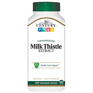  21st Century Milk Thistle Extract, Vegetarian Capsules 