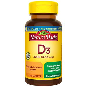 Nature Made Vitamin D3 2000 IU Dietary Supplement Tablets image