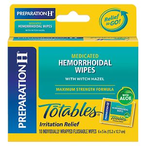 Preparation H Totables, Hemorrhoidal Wipes with Witch Hazel