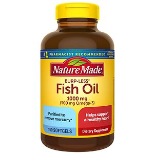 Nature Made Burp-Less Fish Oil, 1000mg, Liquid Softgels