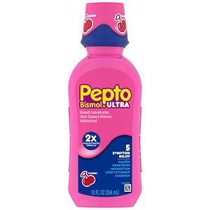 Pepto-Bismol Upset Stomach Reliever/Antidiarrheal Liquid Max Strength Cherry image