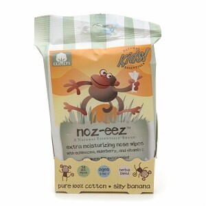Natural Essentials Kids Noz-eez Extra Moisturizing Nose Wipes, Silly Banana