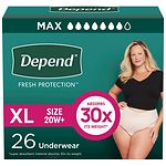 Depend for Women Underwear - Bonus Pack, Maximum Absorbency, Extra Large