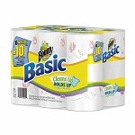 Bounty Basic Paper Towels, Mega Rolls, Prints
