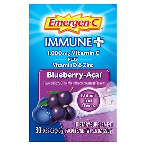  Emergen-C 1000 mg Vitamin C Dietary Supplement Fizzy Drink Mix Blueberry Acai 