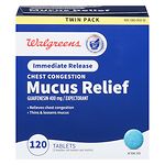 Walgreens Mucus Relief Chest Congestion Immediate-Release Tablets