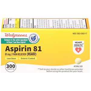 Walgreens Low Dose 81 mg Aspirin Safety Coated Tablets image
