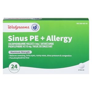 Walgreens Wal-Phed PE Sinus & Allergy Tablets image