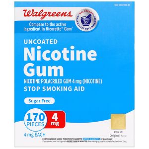Walgreens Nicotine Gum 4 mg, Original