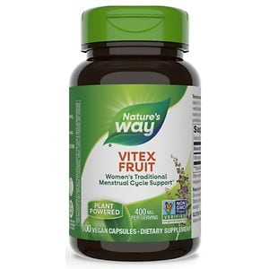  Nature's Way Vitex Fruit 400 mg Dietary Supplement Capsules 