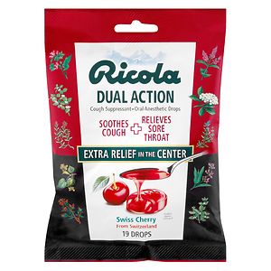 Ricola Dual Action Cough Suppressant Drops, Cherry