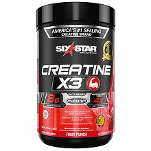 Six Star Elite Series Creatine X3 Dietary Supplement Powder Fruit Punch