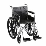 Steel Wheelchair Fixed Arm and Swing Away Footrests 18 inch wag-Steel Wheelchair Fixed Arm and Swing Away Footrests 18 inch